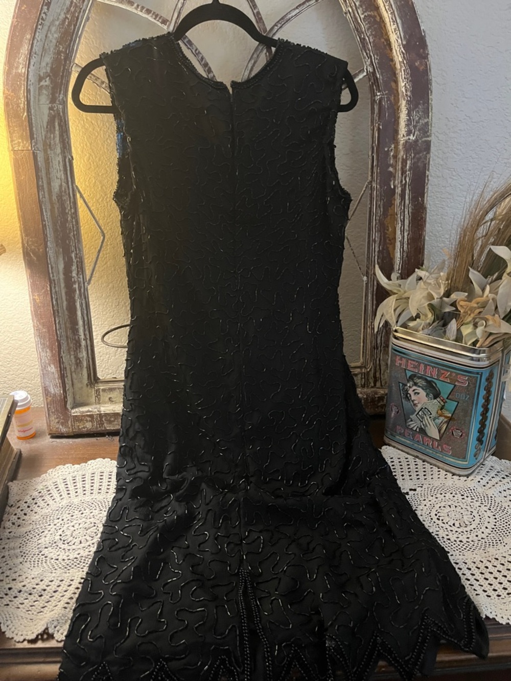 Laurence Kazar Black Sequin Fringe Cocktail Dress - Picture 6 of 14